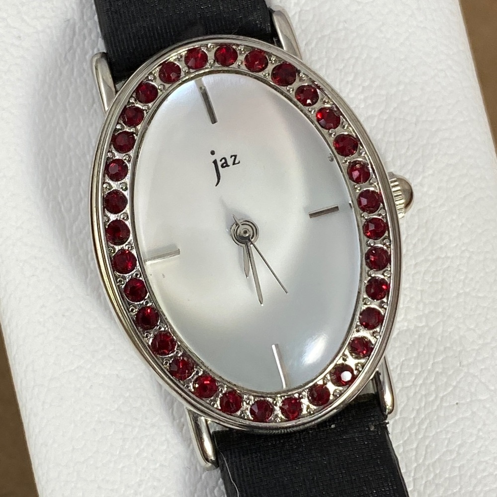 Vintage JAZ French Watch Black Suede Strap